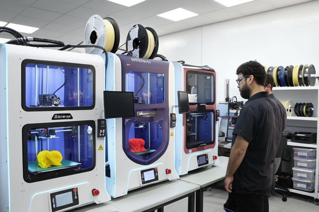 Engineers testing a functional prototype created with additive manufacturing