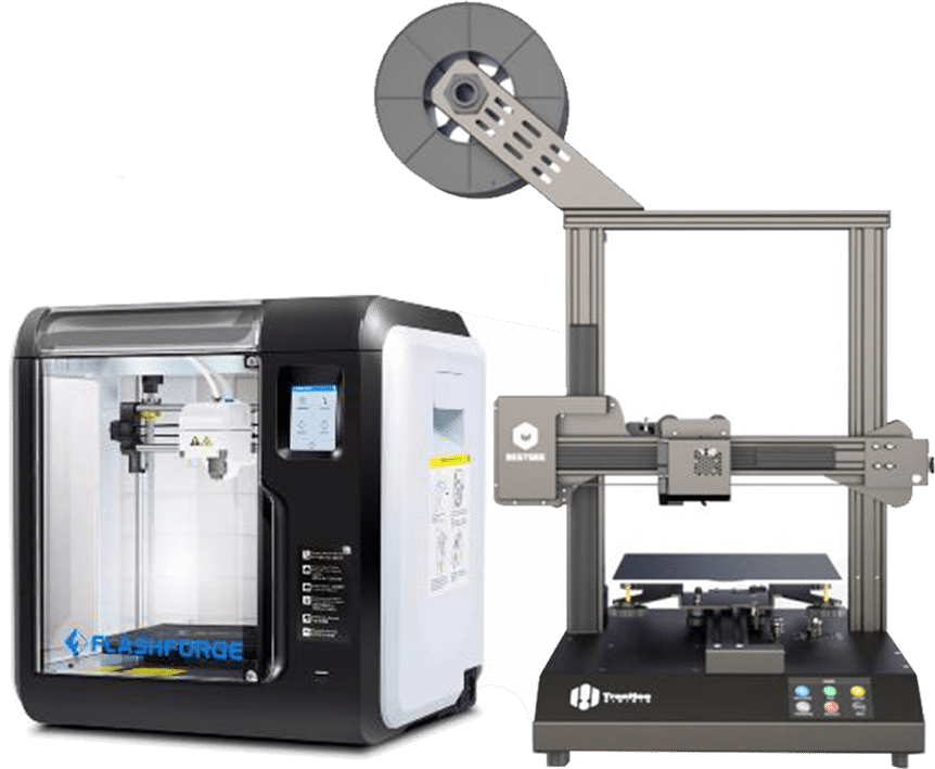 Fused deposition modelling (FDM), or fused filament fabrication (FFF), is a popularly used type of 3D printing. This typical additive manufacturing technique turns a 3D design into a physical model by extruding thermoplastic filaments through a heated nozzle which in turn melts the material and deposit the plastic layer by layer to a build platform.FDM use filaments, which comes in a variety of colours as well as different properties such as ABS (Acrylonitrile Butadiene Styrene), PLA (Polylactic Acid)etc.